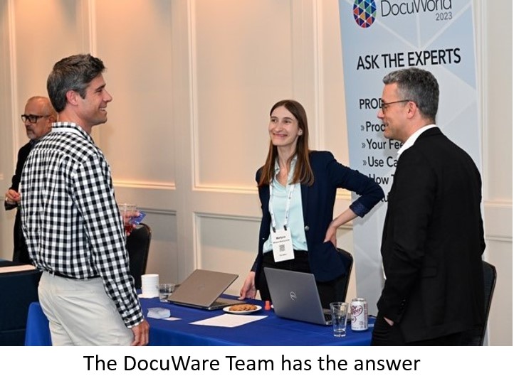 Ask the experts booth at DocuWorld 2023